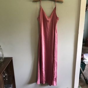 Aritzia Berry Pink Midi Slip Dress